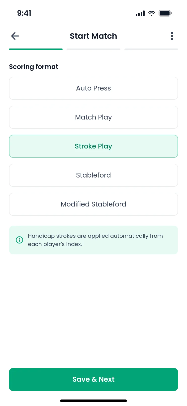 Choosing a scoring format
