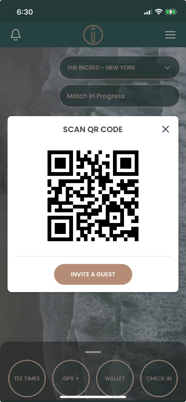 Member QR code for check-in and guest invitations